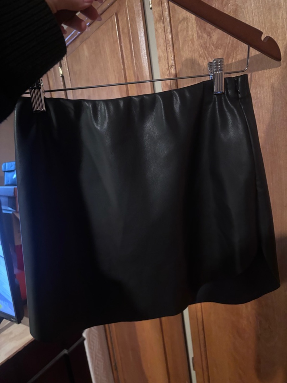 Never been worn! Commense Black Faux Leather Mini Skirt